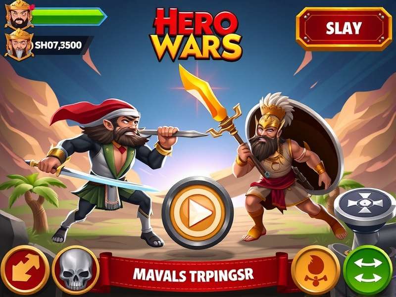 Hero Wars battle in progress showing skill effects and team compositions