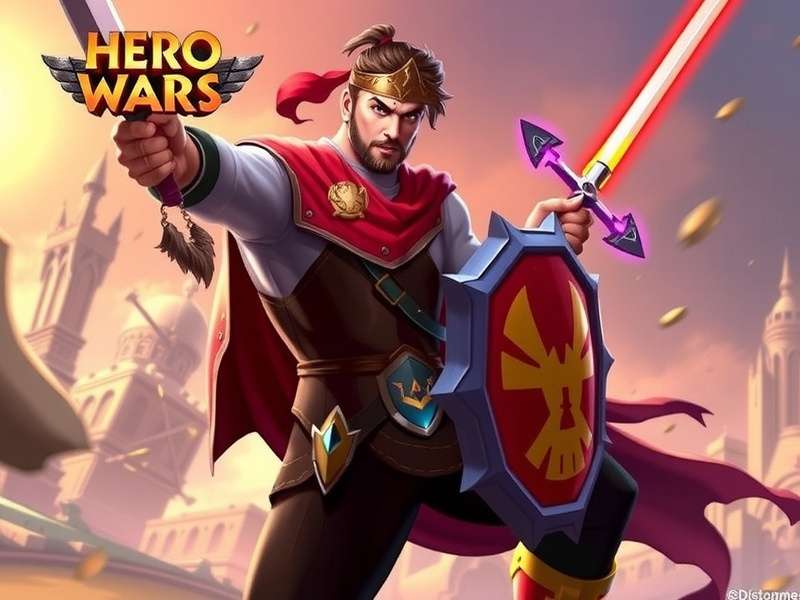 Hero Wars game battle screenshot showing heroes in action