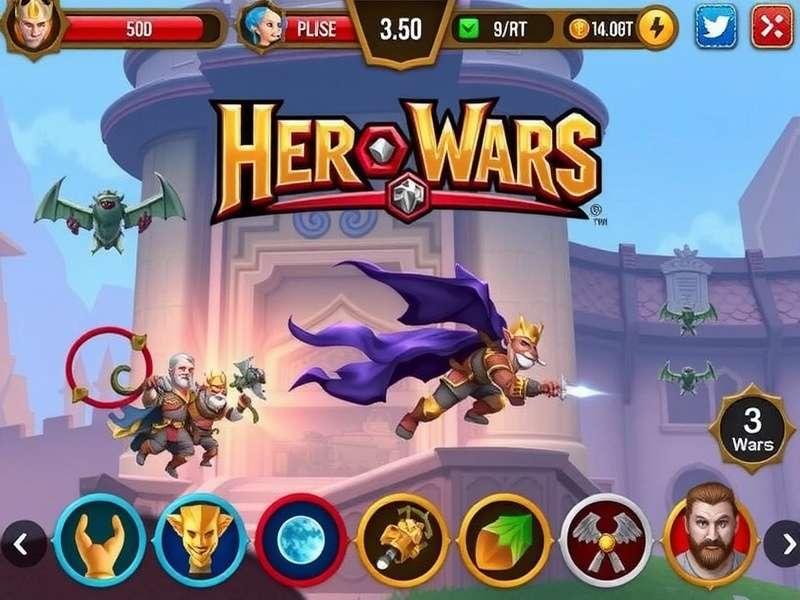 Hero Wars game strategy meeting showing team composition on a tablet