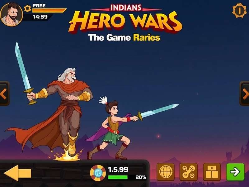 Hero Wars Game Battle Scene showing heroes in combat