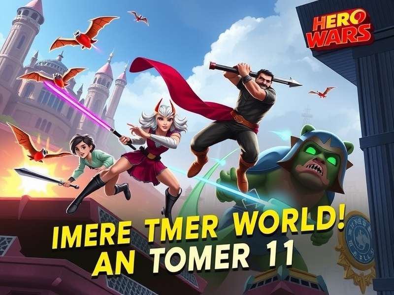 Hero Wars team composition showcase on mobile and tablet screens