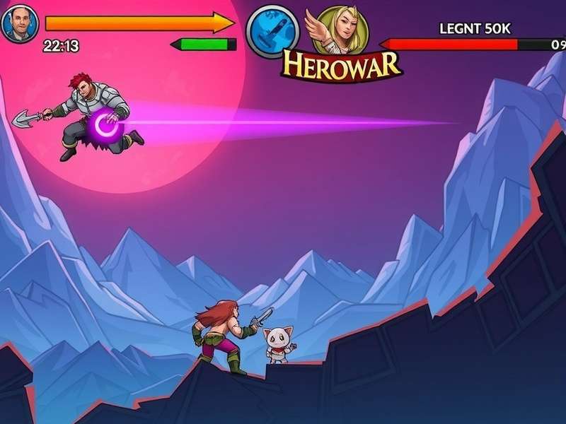 Hero Wars battle scene showcasing multiple heroes and abilities in action