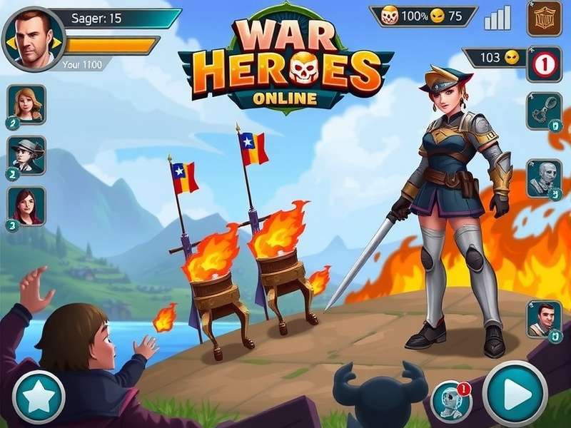 Hero Wars Gameplay Scene showing epic battle