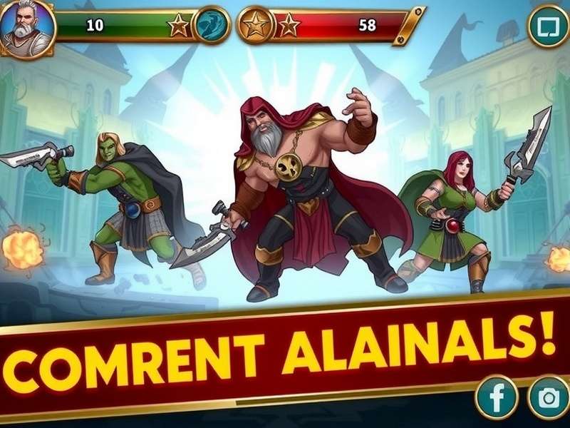 Hero Wars vibrant battle gameplay on an Android smartphone screen