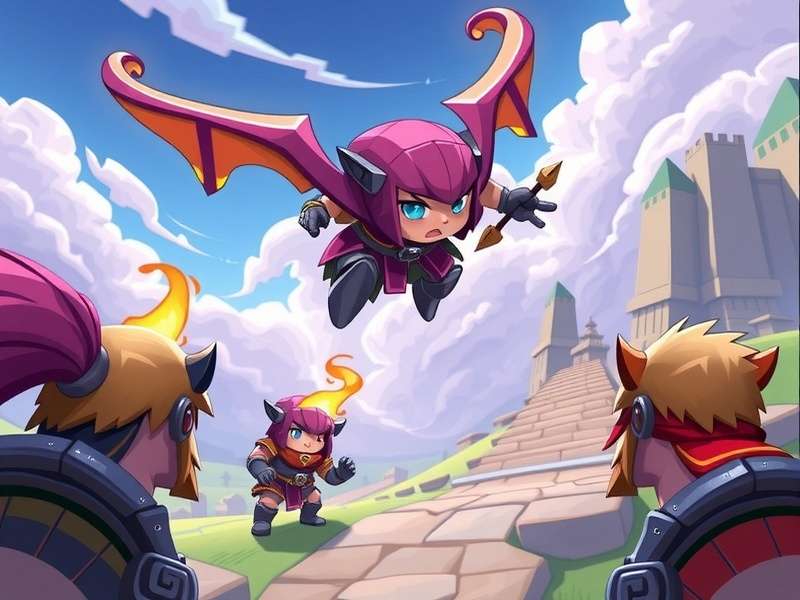 Hero Wars gameplay showing a team of heroes in battle