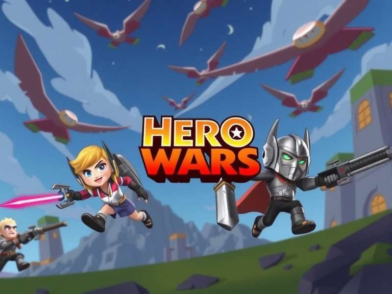 Hero Wars epic battle scene showing a team of heroes in combat