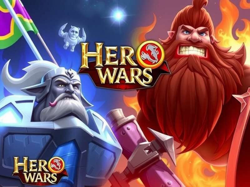 Hero Wars Dominion gameplay screenshot showing epic battle