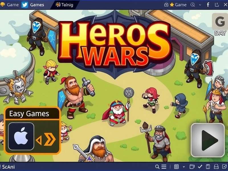 Hero Wars Now Available on Hero Wars gameplay screenshot showing new interface and heroes