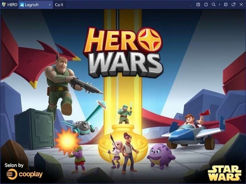 Hero Wars game scene showing fantasy heroes in battle