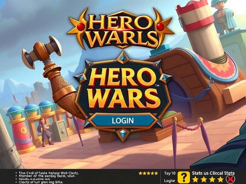 Hero Wars Login Screen on Mobile and PC
