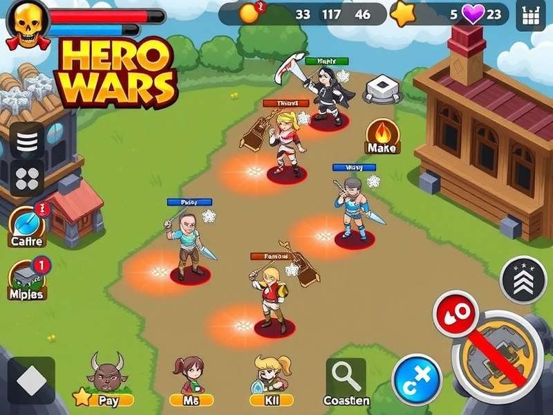 Hero Wars beginner team lineup featuring Astaroth, Keira, Celeste, Jorgen, and Martha