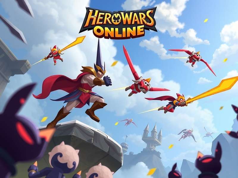 Hero Wars Online Battle Scene showing heroes in combat