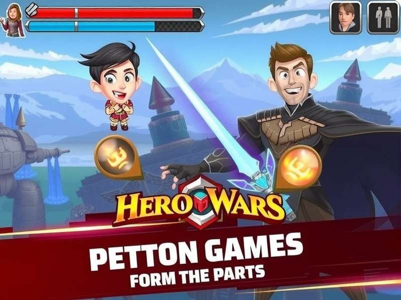 Hero Wars Game For PC — epic battle scene with heroes and dragons on a desktop monitor