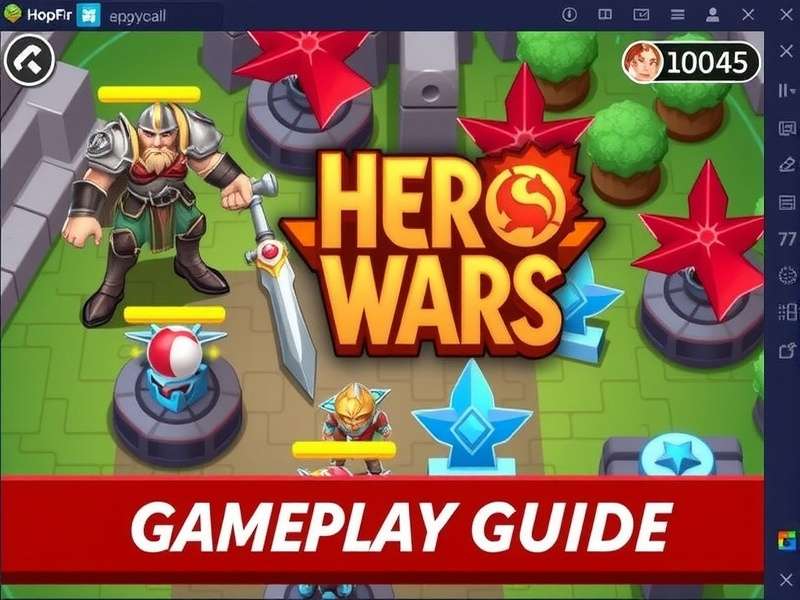 Hero Wars gameplay battle scene with heroes and arena background