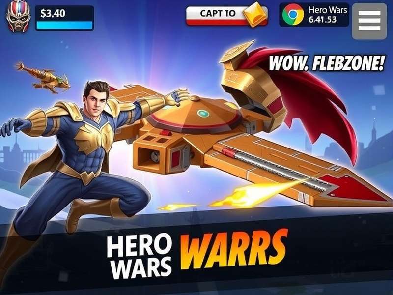 Hero Wars gameplay on Android smartphone showing epic battle arena