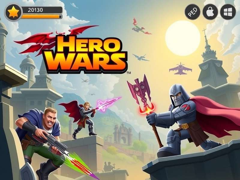 Hero Wars Game Like Ads - epic battle scene with heroes and dragons